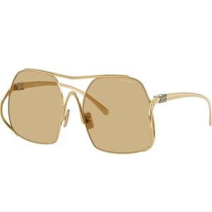 Miu Miu A55s Gold Women's Oversized Sunglasses 57mm
